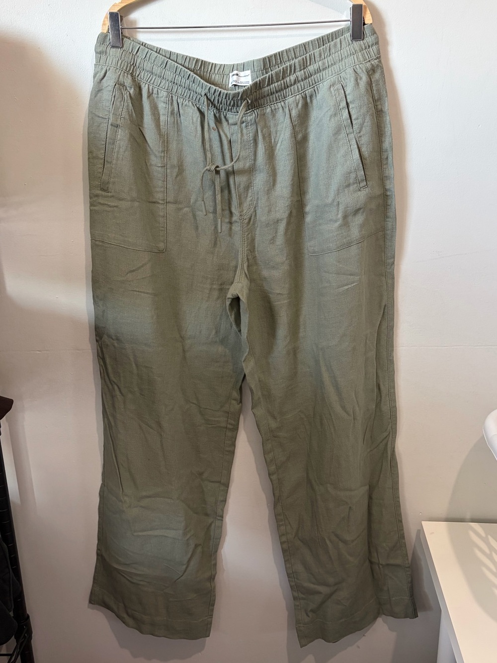 Frank And Oak Fluid Wide-Leg Linen Blend Pants | XL